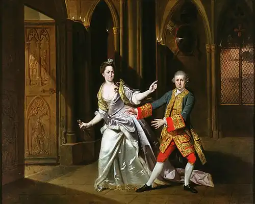 David Garrick dans Macbeth de William Shakespeare.Tableau de Johan Zoffany.