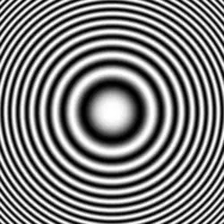 Figure d'interférence obtenue avec un interféromètre de Michelson en configuration lame d'air.