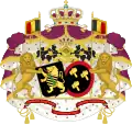 Description de l'image Alliance Coat of Arms of King Philippe and Queen Mathilde.svg.