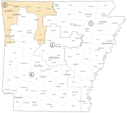 Description de l'image Arkansas-third-congressional-district.svg.