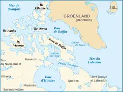 Carte de la baie de Baffin.