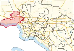 Description de l'image California's 32nd congressional district in Greater Los Angeles (since 2023).svg.