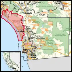 Description de l'image California's 49th congressional district (since 2023).svg.