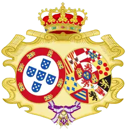 Description de l'image Coat of Arms of Carlota Joaquina of Spain, Queen of Portugal (Order of Queen Maria Luisa).svg.