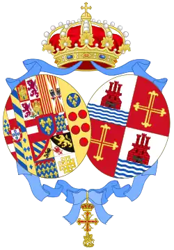 Description de l'image Coat of Arms of Sofia, Duchess of Calabria.svg.