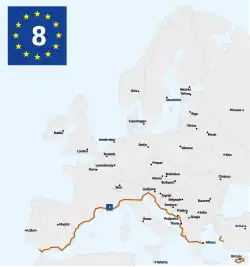 Description de l'image EuroVelo Route 8.svg.