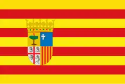 Drapeau de l'Aragon utilisé par les institutions