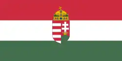 Dernier drapeau du royaume de Hongrie, utilisé en Transleithanie.