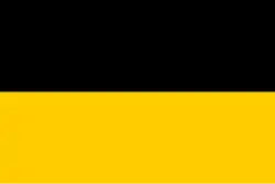 Drapeau reprenant les couleurs de la dynastie des Habsbourg, utilisé en Cisleithanie.