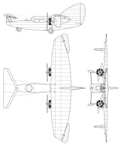Description de l'image Focke-Wulf F-19 Ente 3-view line drawing.svg.