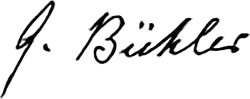 signature de Georg Bühler