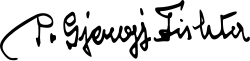 signature de Gjergj Fishta