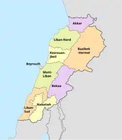 Description de l'image Lebanon governorates french.svg.