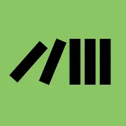 Logo avec des silhouettes verticales noires représentant des livres alignées, sur fond vert.