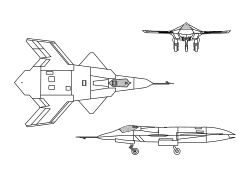 Description de l'image McDonnell Douglas X-36 3-view drawing.svg.