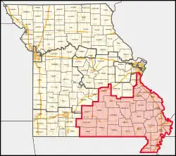 Description de l'image Missouri's 8th congressional district (since 2023).svg.