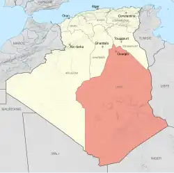 Description de l'image Oasis territory 1934-1955 map-fr.svg.