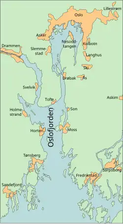 Carte de l'Oslofjord.