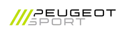 Trois traits significatifs de la forme des phares des Peugeot. À droite est inscrit en majuscule « Peugeot Sport ».