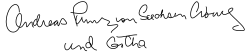 Signature de Andreas de Saxe-Cobourg et Gotha