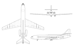 Description de l'image Sud Aviation Caravelle III 3-view.svg.