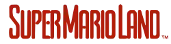 Super Mario Land est écrit sur une seule ligne en lettres de couleur rouge.