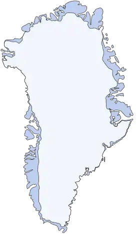 Carte de l'inlandsis du Groenland.