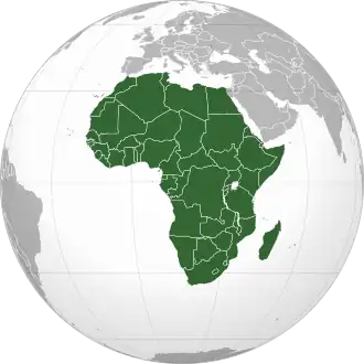 Carte de localisation de l'Afrique.