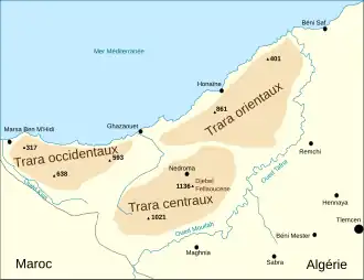 Carte de localisation du massif des Trara dans le Nord-Ouest de l'Algérie.