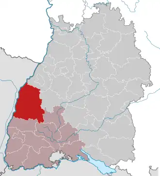 Localisation de Arrondissement de l'Ortenau