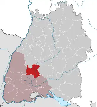 Localisation de Arrondissement de Rottweil