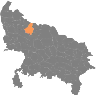 Localisation de District de Bareli बरेली जिला
