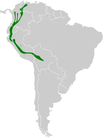 Description de l'image Basileuterus coronatus map.svg.