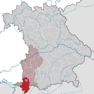 Localisation de Arrondissement d'Oberallgäu