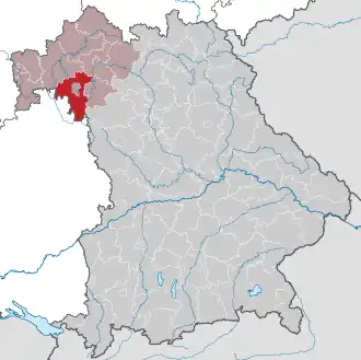 Localisation de Arrondissement de Wurtzbourg