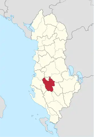 Localisation de District de Berat