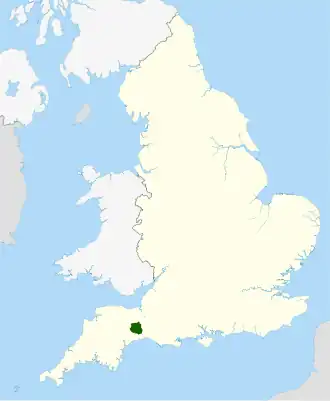 Carte de l'AONB recouvrant les Blackdown Hills.