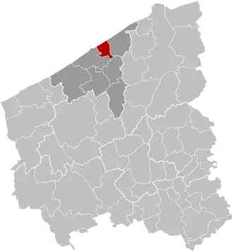 Localisation de Bredene