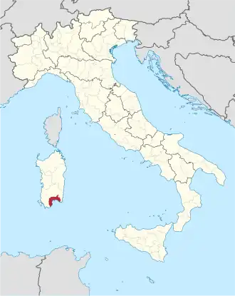 Localisation de Ville métropolitaine de Cagliari