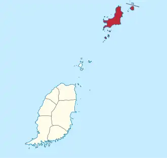 Localisation de Carriacou et Petite Martinique