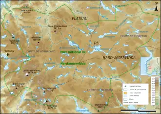Carte de la partie centrale du plateau.
