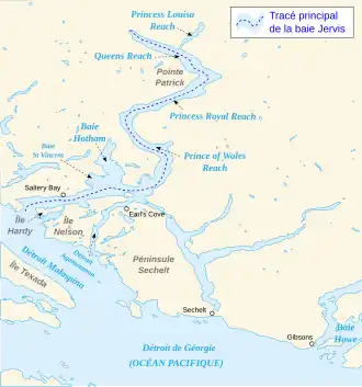 Péninsule Sechelt (au centre)