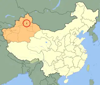 Localisation de Wujiaqu (Vucyaçü)