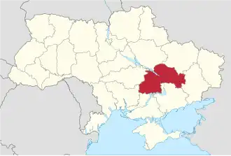 Localisation de Oblast de Dnipropetrovsk