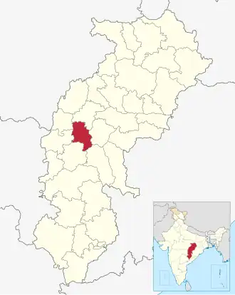 Localisation de District de Durgदुर्ग जिला