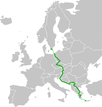 Itinéraire de la route européenne 65