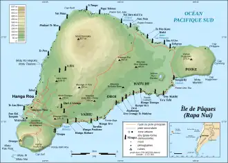 Carte de l'île de Pâques.