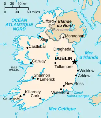 carte : Géographie de l'Irlande (pays)