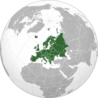 Localisation de l'Europe.