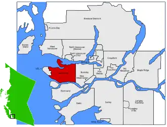 Localisation de Vancouver
